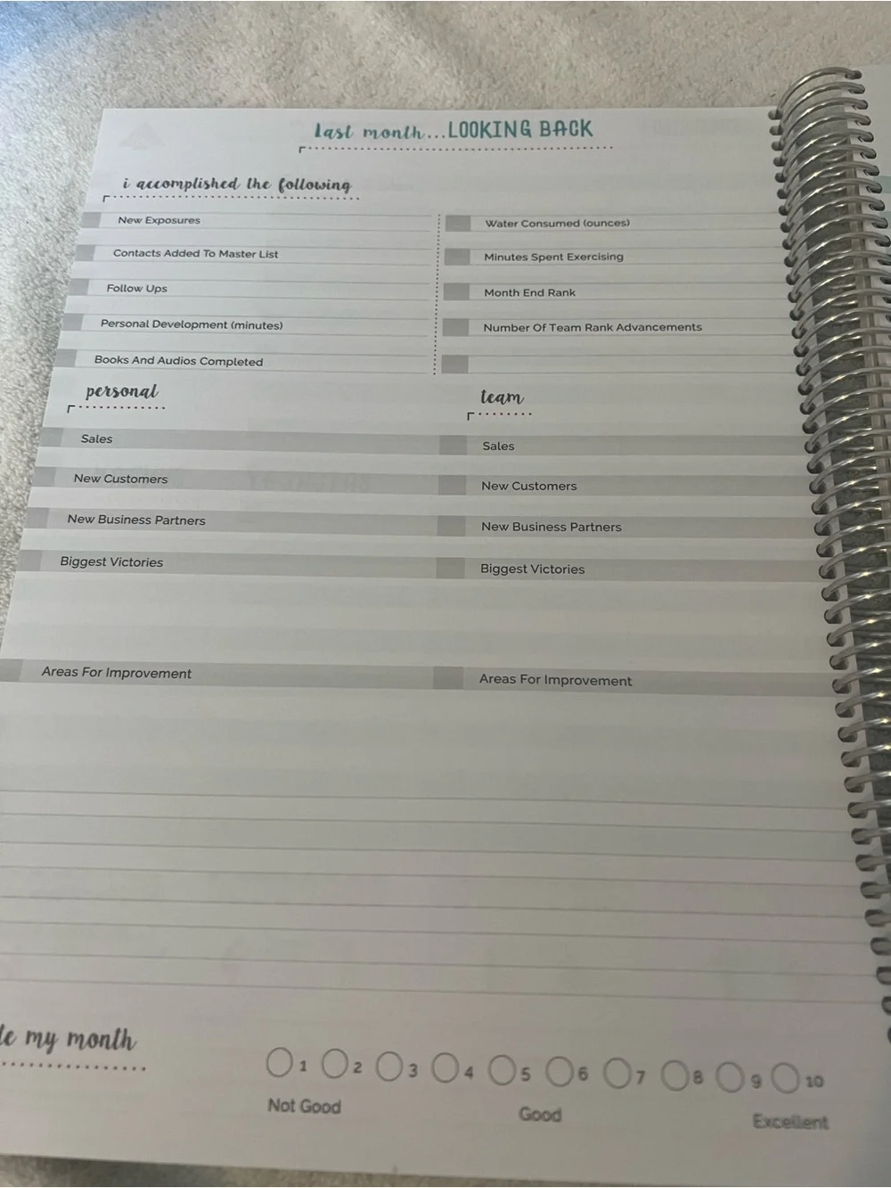 Planner The High Achiever's Annual Playbook - Teal Spiral calendar unused